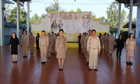 กิจกรรมเขตพื้นที่การศึกษาสุจริต เข้าแถวเคารพธงชาติ สวดมนต์ไหว้พระ