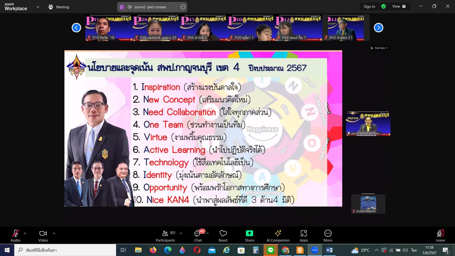 วิทยากรบรรยายการแลกเปลี่ยนเรียนรู้1.8.67.12